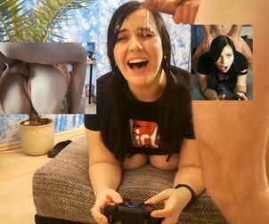 Gamer doll gets plowed while gaming