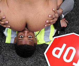 Rose Monroe & Lil D. in Crossing Guard Pokes a Phat Booty -